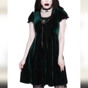 Killstar Heather Babydoll Emerald Dress